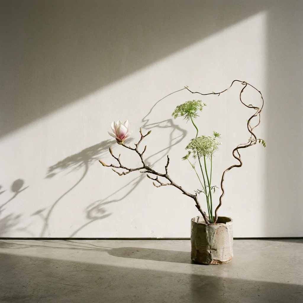 Diseño floral minimalista estilo Ikebana