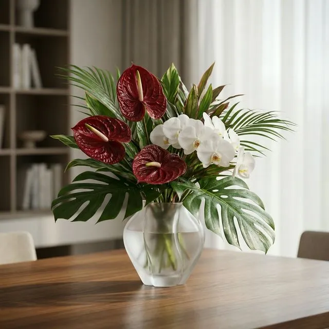 Elegante centro de mesa floral