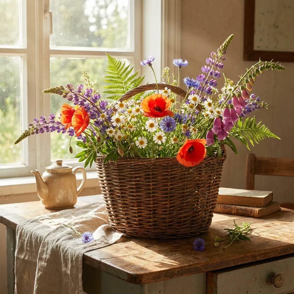 Cesta de flores silvestres